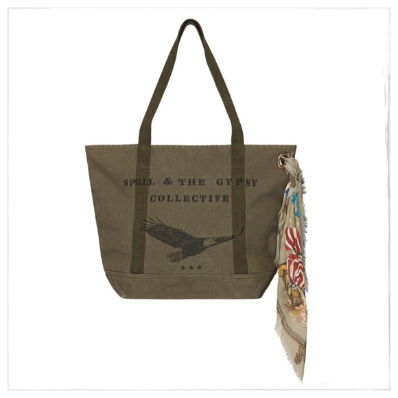 Spell Olive Green Tote Bag - Picture 3 of 12